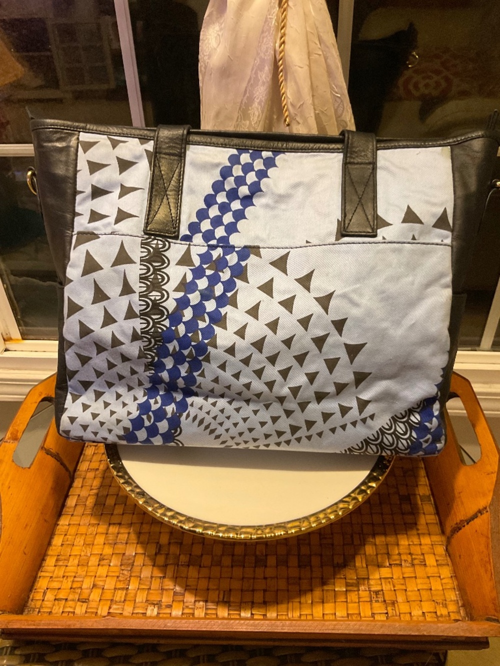 Lovely Kamohoalii Blue Hawaiian Tribal Print Bag